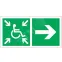 Знак безопасности PP-36162.E76''Напр.движ. к пункту сбора(безоп.зоне)МГН направо''