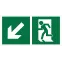 Знак безопасности NPU-1510.E33''Напр. к эвакуационному выходу налево вниз''