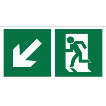 Знак безопасности NPU-1510.E33''Напр. к эвакуационному выходу налево вниз''