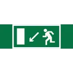 Знак безопасности BL-3511B.E08''Напр. к эвакуационному выходу налево вниз''