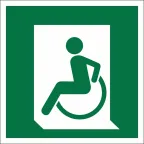 Знак безопасности BL-2010B.E60-01''Выход для МГН здесь (левосторонний)''