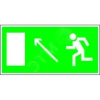 Знак безопасности PS-40206.E06''Напр. к эвакуационному выходу налево вверх''