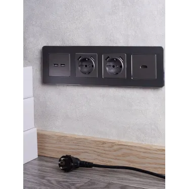 BRITE Розетка HDMI РHDMI-0-БрС сталь