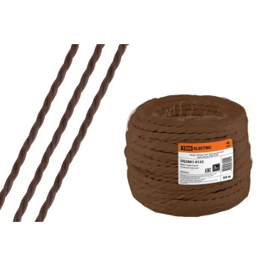 Ретро провод "Эко" 2х2,5 витой ГОСТ коричневый (50м) | SQ2801-0122 | TDM