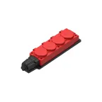 MultiSet Колодка 4х розетка 2К+З каучуковая 16А/250В IP44 Красная