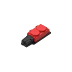 MultiSet Колодка 2х розетка 2К+З каучуковая 16А/250В IP44 Красная