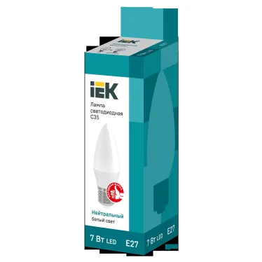 Лампа светодиодная C35 свеча 7Вт 230В 4000К E27 IEK