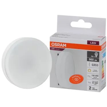 Лампа светодиодная LED 12 Вт GX53 3000К 960Лм таблетка 220 В (замена 100Вт) OSRAM