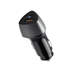                  Устройство автомобильное зарядное с двумя портами (USB-A QC 3.0 + USB-C PD) со световой индикацией, 51Вт, черное
               