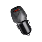                  Устройство автомобильное зарядное с двумя портами (USB-A QC 3.0 + USB-C PD) со световой индикацией, 38Вт, черное
               