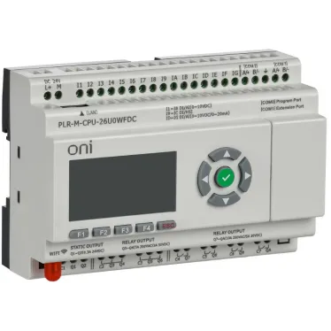 Микро ПЛК PLR-M. CPU с WiFi DI16/DO08(R)/02(T) 24В DC | PLR-M-CPU-26U0WFDC | ONI