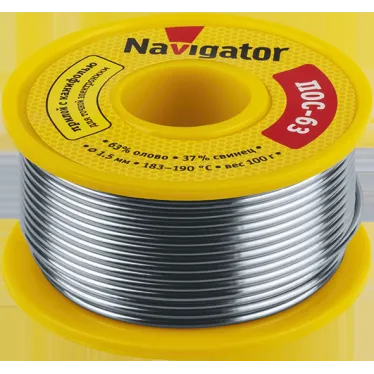 Припой NEM-Pos05-63K-1.5-K100 (ПОС-63, катушка, 1.5 мм, 100 гр) Navigator