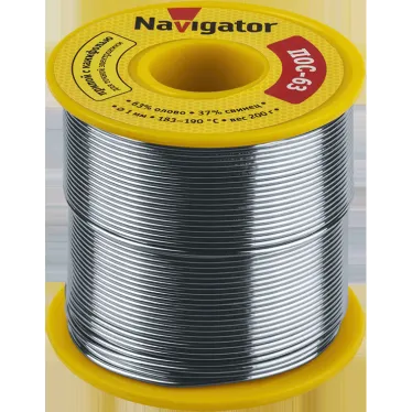 Припой NEM-Pos05-63K-1-K200 (ПОС-63, катушка, 1 мм, 200 гр) Navigator