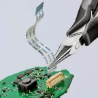 Плоскогубцы ЕSD захватные антистатические для электроники плоскокруглые губки L-115 мм 2-компонентные рукоятки