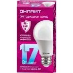                  Лампа светодиодная 17вт OLL-A60-17-230-6.5K-E27 PRO 90-240В ОНЛАЙТ
               