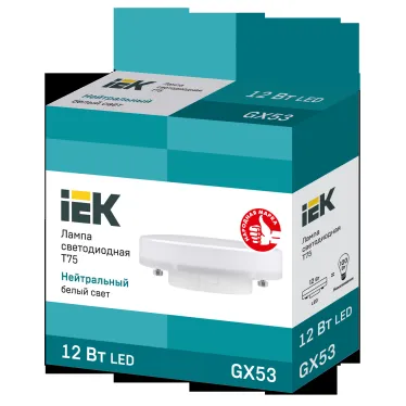 Лампа светодиодная T75 таблетка 12Вт 230В 4000К GX53 IEK