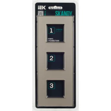 SKANDY Рамка 3-местная SK-F23Sh стекло шампань IEK