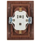 Розетка 2X2P+E Schuko, 16А-250В, СУ, Plano, венге, 1-205-10