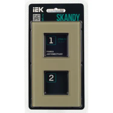 SKANDY Рамка 2-местная SK-F22B стекло беж. IEK