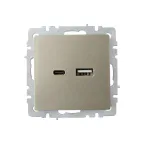 BRITE Розетка USB A+C 18Вт РЮ11-1-БрШ шампань