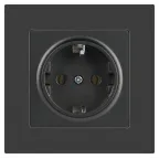 Розетка Intro Accent 6-202-07 2P+E Schuko, 16А-250В, IP20, СУ, графит