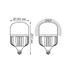 Лампа светодиодная LED 95 Вт 8800 лм 4100К цилиндр Т160 нейтральный E40 AC 220В PROMO Elementary Gauss