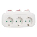 Разветвитель сетевой S-GES3-16OB WHITE с выключателем, с/з. 3 гнезда. 16А, 3500Вт. Белый. ТМ Uniel