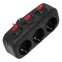 Разветвитель сетевой S-GES3-16OB BLACK с выключателм, с/з. 3 гнезда. 16А, 3500Вт. Черный. ТМ Uniel