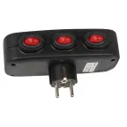Разветвитель сетевой S-GES3-16OB BLACK с выключателм, с/з. 3 гнезда. 16А, 3500Вт. Черный. ТМ Uniel
