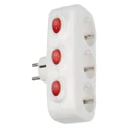 Разветвитель сетевой S-GES3-16OB WHITE с выключателем, с/з. 3 гнезда. 16А, 3500Вт. Белый. ТМ Uniel
