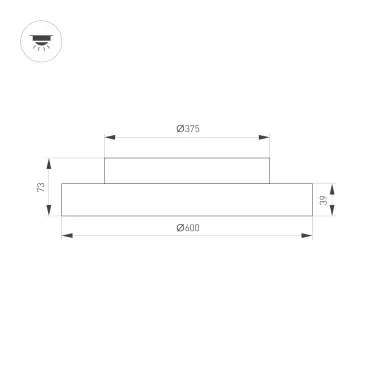 Светильник светодиодный SP-ESTELY-R600-50W Warm3300-MIX (WH, 80 deg, 230V, TRIAC) (ARL, IP65 Алюминий, 3 года)