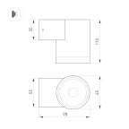 Светильник светодиодный LGD-RAY-WALL-R65-12W Warm3000 (GR, 6 deg, 230V) (ARL, IP65 металл, 3 года)