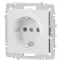 Розетка Intro Accent 6-202-01М 2P+E Schuko, 16А-250В, IP20, СУ, белый матовый