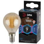 Лампа светодиодная F-LED P45-9W-840-E14 gold (филамент, шар золот, 9Вт, нейтр, E14) (10/100/3600)