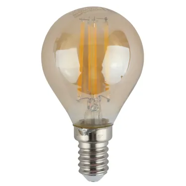 Лампа светодиодная F-LED P45-9W-840-E14 gold (филамент, шар золот, 9Вт, нейтр, E14) (10/100/3600)