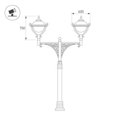 Светильник светодиодный OXOR-AMPIL-O-400x750-35W Day4000 (BK, 120 deg, 230V) IP65 (ARL, IP20 Металл, 5 лет)