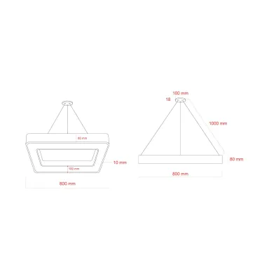 Светильник LED Geometria Quadro SPO-162-W-40K-070 70Вт 4000K 800х800х80 белый подвесной драйвер внутри