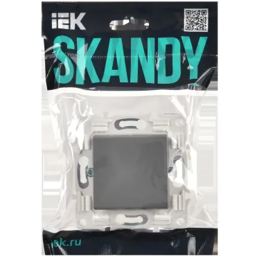 SKANDY Выключатель 1-клавишный проходной 10А SK-V02Gr серый IEK