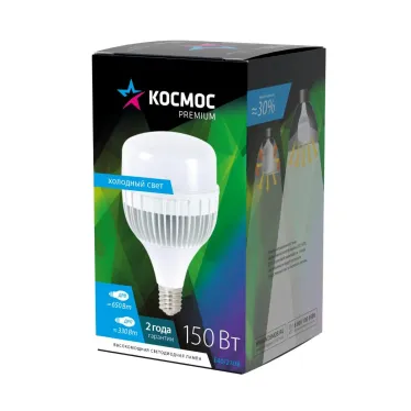Лампа светодиодная LED 150Вт 220В Е40 D140х231 6500К дневной 13200 лм