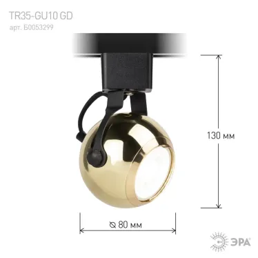 Светильник трековый однофазный TR35-GU10 GD MR16 золото под лампу