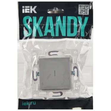 SKANDY Выключатель 1-клавишный проходной с индикацией 10А SK-V08S серебряный IEK