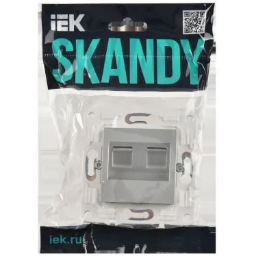 SKANDY Розетка компьютерная двойная RJ45 кат.5E SK-K03S серебряный IEK