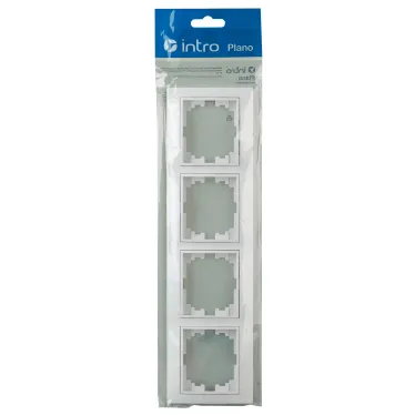 Рамка на 4 поста гор., СУ, Plano, белый, 1-504-01