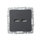 BRITE Розетка USB A+A 3.1А РЮ10-1-БрГ графит