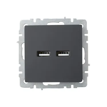 BRITE Розетка USB A+A 3.1А РЮ10-1-БрГ графит