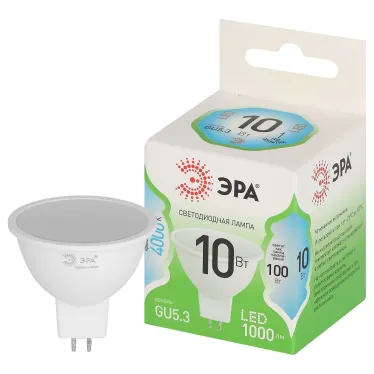 Лампа светодиодная LED 10 Вт 1000Лм 4000К MR16-10W-840-GU5.3 GU5.3 софит яркий белый свет Green Line