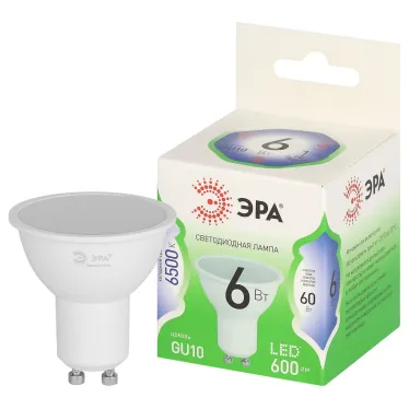 Лампа светодиодная LED 6 Вт 600Лм 6500К MR16-6W-865-GU10 GU10 софит холодный свет Green Line