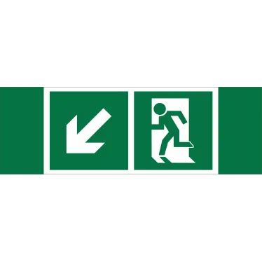 Знак безопасности NPU-3413.E33''Напр. к эвакуационному выходу налево вниз''