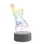 Светильник декоративный с эффектом 3D Кошка на батарейках 3AAA (не в/к) 1 светодиод RGB свет USB кабель в/к ULI-M501 RGB/3AAA CATTY/WHITE