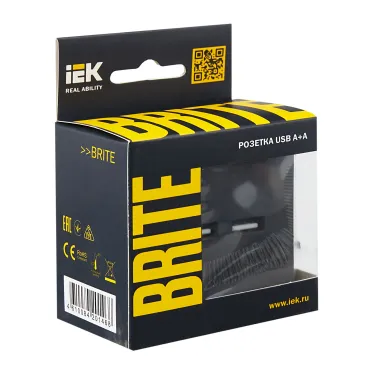 BRITE Розетка USB A+A 3.1А РЮ10-1-БрГ графит